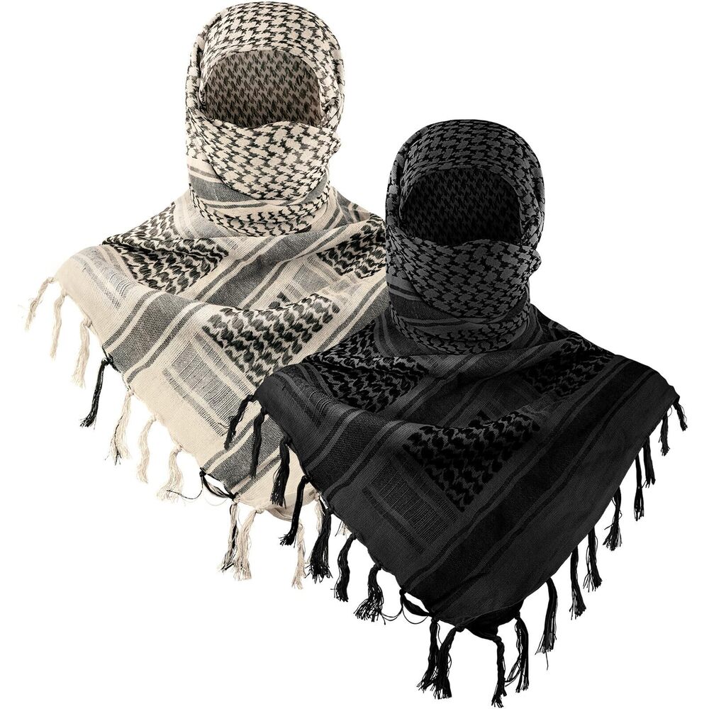 7698 Military Shemagh Tactical Desert Scarf, 100% Cotton Keffiyeh Neck Head